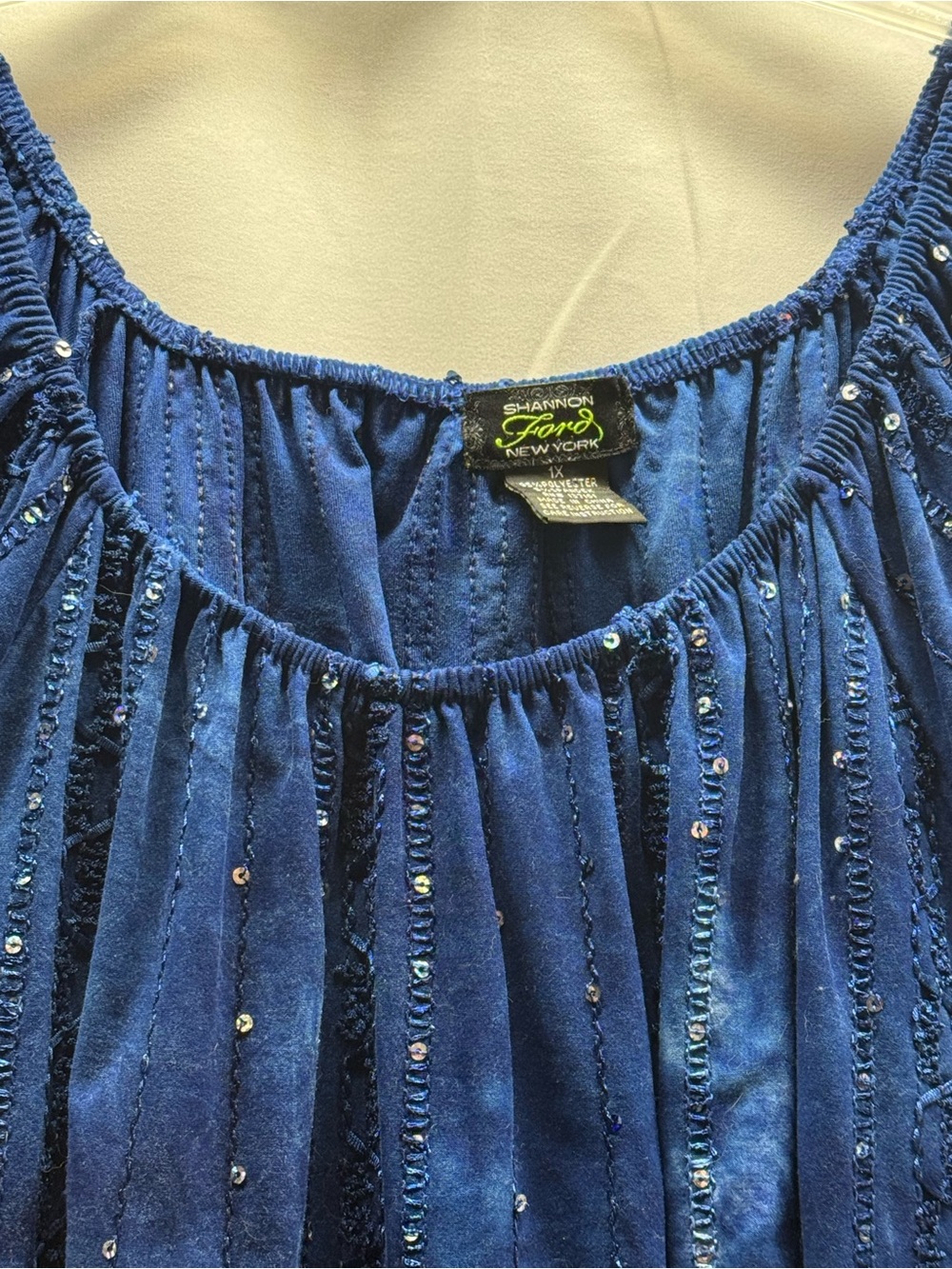 Shannon Ford Royal Blue Embellished Women's Tunic Size 1X - Picture 4 of 8